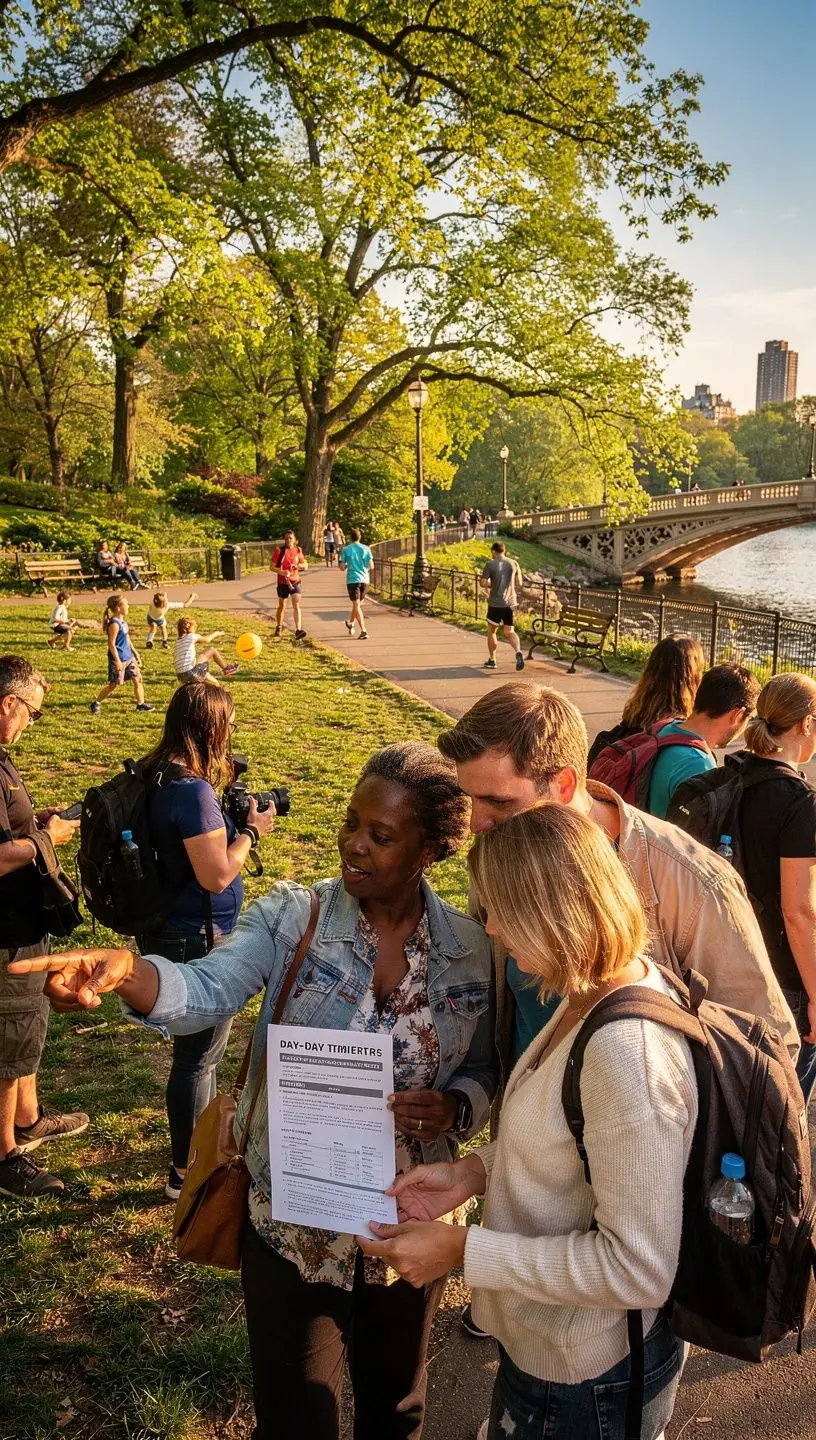 Przewodnik lokalny prowadzący grupę turystów przez malownicze miasto.