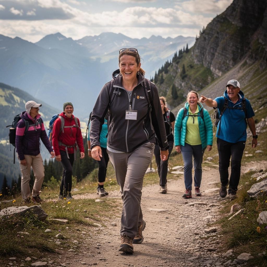 Turysta robiący zdjęcie przy znanym punkcie orientacyjnym.